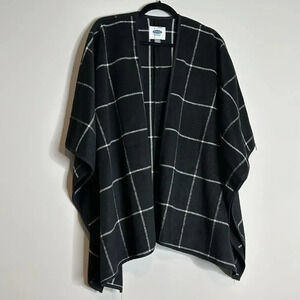 Old Navy Black & White Plaid Cape